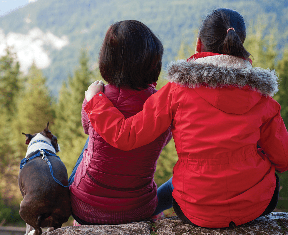 Family with their dog